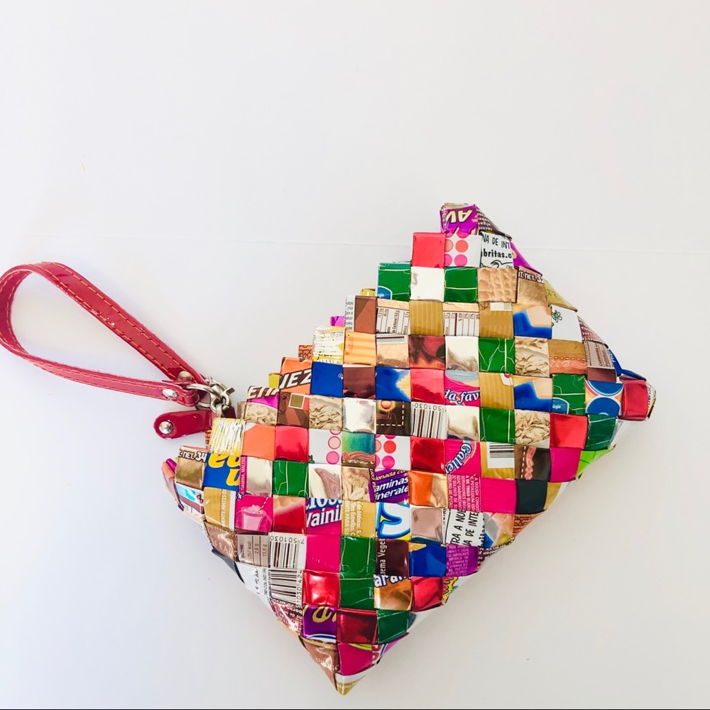 Nahui Ollin Candy Wrapper Wristlet Clutch NEW